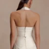 Top con scollo a V arricciato Makena – Bianco Opale