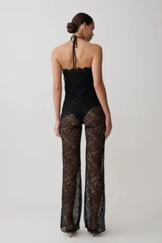 Pantaloni a gamba larga in pizzo Theodosia – Nero Pantaloni a gamba larga in pizzo Theodosia – Nero