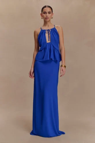 Gonna lunga in chiffon Katalina – Blu cobalto Gonna lunga in chiffon Katalina – Blu cobalto