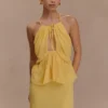 Top halter in chiffon Korra – Butterscotch Top halter in chiffon Korra – Butterscotch