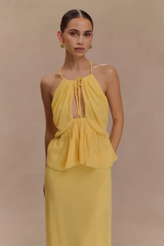 Top halter in chiffon Korra – Butterscotch