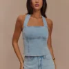 Top halter in Denim Dayna – Azzurro Top halter in Denim Dayna – Azzurro