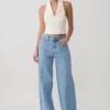 Jeans in Denim a vita media e gamba larga Roy – Blu classico Jeans in Denim a vita media e gamba larga Roy – Blu classico