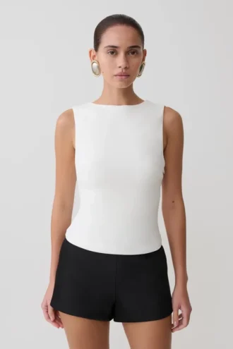 Top in crêpe scuba con schiena scoperta Kyra – Bianco Top in crêpe scuba con schiena scoperta Kyra – Bianco