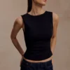 Top in crêpe scuba con schiena scoperta Kyra – Nero