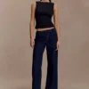 Top in crêpe scuba con schiena scoperta Kyra – Nero