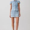 Top in Denim a maniche corte Bently – Blu chiaro slavato Top in Denim a maniche corte Bently – Blu chiaro slavato