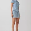 Top in Denim a maniche corte Bently – Blu chiaro slavato Top in Denim a maniche corte Bently – Blu chiaro slavato