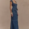 Top in Denim con maniche ad aletta Loretta – Blu scuro slavato Top in Denim con maniche ad aletta Loretta – Blu scuro slavato