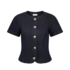 Top in Denim con maniche corte e bottoni Bethany – Blu indaco slavato Top in Denim con maniche corte e bottoni Bethany – Blu indaco slavato