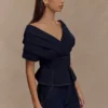 Top in Denim con spalle scoperte Rayne – Blu indaco Top in Denim con spalle scoperte Rayne – Blu indaco