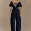 Top in Denim con spalle scoperte Rayne – Blu indaco Top in Denim con spalle scoperte Rayne – Blu indaco
