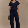 Top in Denim con spalle scoperte Rayne – Blu indaco Top in Denim con spalle scoperte Rayne – Blu indaco