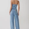 Jeans in Denim a vita media e gamba larga Roy – Blu classico Jeans in Denim a vita media e gamba larga Roy – Blu classico