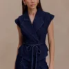 Top in Denim strutturato con laccio Charley – Blu indaco Top in Denim strutturato con laccio Charley – Blu indaco