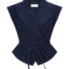 Top in Denim strutturato con laccio Charley – Blu indaco Top in Denim strutturato con laccio Charley – Blu indaco