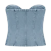Top in Denim Tully senza spalline con cuciture a vista – Blu anni ’80 Top in Denim Tully senza spalline con cuciture a vista – Blu anni ’80