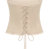 Top in lino senza spalline con lacci sul retro Annie – Naturale