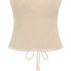 Top in lino senza spalline con lacci sul retro Annie – Naturale