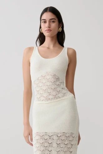 Top in maglia all’uncinetto Atlantis – Bianco