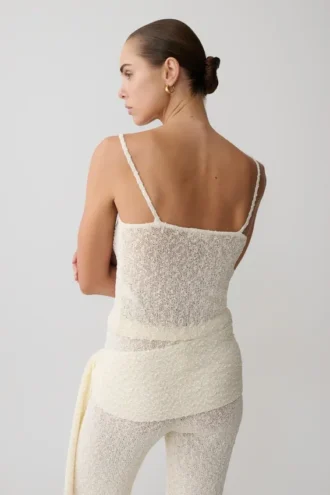 Top in maglia bouclé Mattais – Avorio