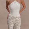 Top in maglia con davanti intrecciato Angelika – Avorio Top in maglia con davanti intrecciato Angelika – Avorio