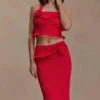 Top in maglia con scollo all’americana e intrecci Samira – Rosso Top in maglia con scollo all’americana e intrecci Samira – Rosso