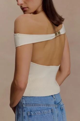 Top in maglia con spalle scoperte Carley – Avorio Top in maglia con spalle scoperte Carley – Avorio