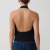 Top in modal con scollo a cappuccio Huyen – Nero