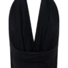 Top in modal con scollo a cappuccio Huyen – Nero