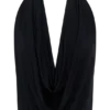 Top in modal con scollo a cappuccio Huyen – Nero