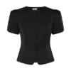 Top in raso a maniche corte Anne – Nero Top in raso a maniche corte Anne – Nero