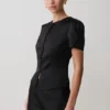 Top in raso a maniche corte Anne – Nero Top in raso a maniche corte Anne – Nero