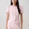 Top in raso a maniche corte Anne – Rosa pallido Top in raso a maniche corte Anne – Rosa pallido