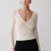 Top in rete a maniche lunghe Lumi – Colore osso