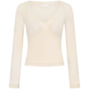 Top in rete a maniche lunghe Lumi – Colore osso