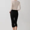 Top in rete a maniche lunghe Lumi – Colore osso