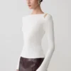 Top lungo a maniche lunghe in maglia Ricky – Avorio Top lungo a maniche lunghe in maglia Ricky – Avorio