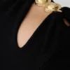 Top lungo a maniche lunghe in maglia Ricky – Nero