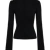 Top lungo a maniche lunghe in maglia Ricky – Nero