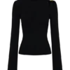 Top lungo a maniche lunghe in maglia Ricky – Nero