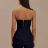 Top lungo in Denim senza spalline Madelyn – Blu indaco Top lungo in Denim senza spalline Madelyn – Blu indaco