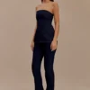 Top lungo in Denim senza spalline Madelyn – Blu indaco Top lungo in Denim senza spalline Madelyn – Blu indaco