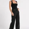 Top lungo Linley in nylon riciclato – Nero