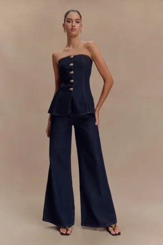 Jeans in Denim a zampa larga Jen – Blu indaco