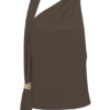 Top Marina con scollo all’americana e dettagli metallici – Marrone cacao Top Marina con scollo all’americana e dettagli metallici – Marrone cacao