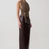 Top Marina con scollo all’americana e dettagli metallici – Marrone cacao Top Marina con scollo all’americana e dettagli metallici – Marrone cacao