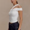 Top monospalla in modal Anna – Bianco Top monospalla in modal Anna – Bianco