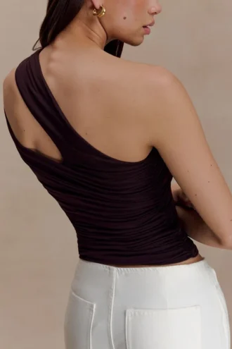 Top monospalla in modal Anna – Marrone cacao