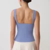 Top senza maniche Aisling a scollo quadrato a costine – Blu fiordaliso Top senza maniche Aisling a scollo quadrato a costine – Blu fiordaliso